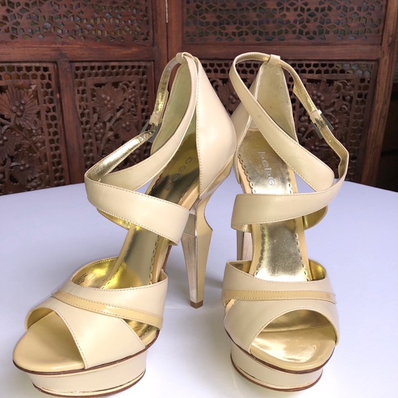 SOLD🎉bebe Leather Nude High Heels, Size 9M - Picture 2 of 3